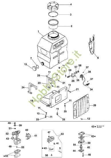 Picture of Gruppo serbatoio e carburatore IS 2026 Macchina per irrorazione