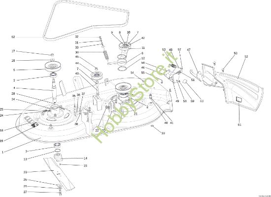 Picture of Piatto di taglio (1/2) EF 107 L/24 KH (K2400AVD V-Twin) Cat. 2015 Trattorino