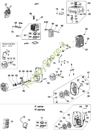 Picture of Avviamento e motore (Da 07/04/08) PC 1050 Motopompa