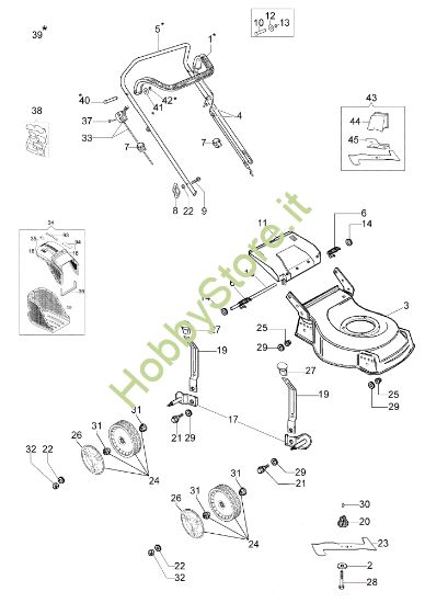 Picture of Esploso completo LR 53 PBX COMFORT PLUS Rasaerba
