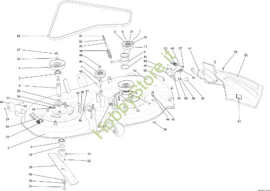 Picture of Piatto di taglio (1/2) EF 107 L/24 KH (K2400AVD V-Twin) Cat. 2016 Trattorino