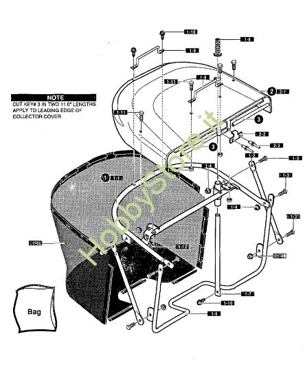 Picture of Sacco raccolta erba GRAND PRIX 12.5 - (1°Sr.) Trattorino - 1ª serie (Fino a Settembre 98)