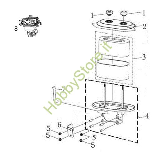 Picture of Filtro aria (fino a 04/17) EF 124/24 KH (K2400AVD V-Twin) Cat. 2016 Trattorino