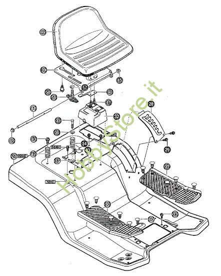 Picture of Gruppo telaio posteriore (2/2) GRAND PRIX 15.5 - (1°Sr.) Trattorino - 1ª serie (Fino a Settembre 98)