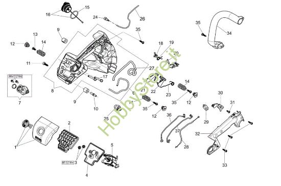 Picture of Impugnatura e filtro aria MTT 3600 Motosega