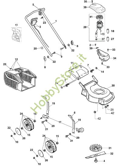 Picture of Esploso completo LR 48 PE Rasaerba elettrico