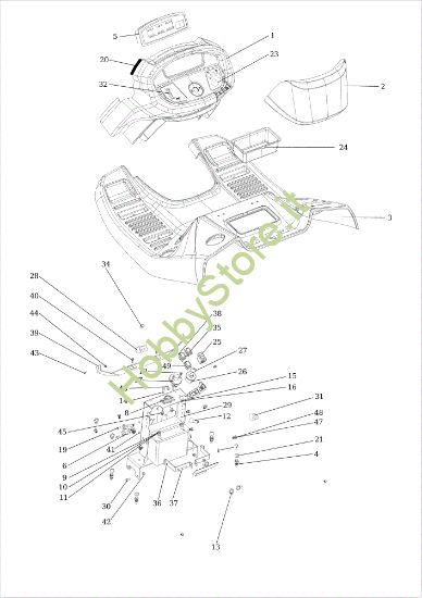 Picture of Cruscotto EF 106/24 KH 4X4 (K2400AVD V-twin) Cat. 2018 Trattorino