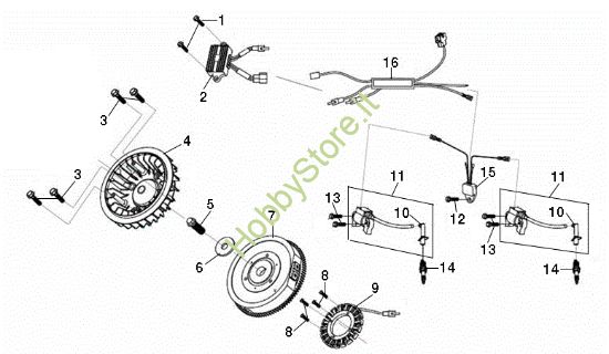 Picture of Volano e bobina EF 106/24 KH (K2400AVD V-twin) Cat. 2018 Trattorino