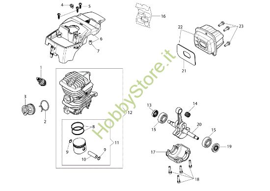Picture of Motore MT 371 (Euro 1) Motosega