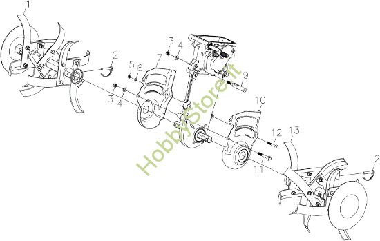 Picture of Telaio MZ 2098 RKS (K800 HC - EURO5) Motozappa