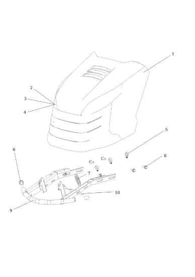 Picture of Cofano (2/2) EF 106/24 KH (K2400AVD V-twin - EURO5) Cat. 2021 Trattorino