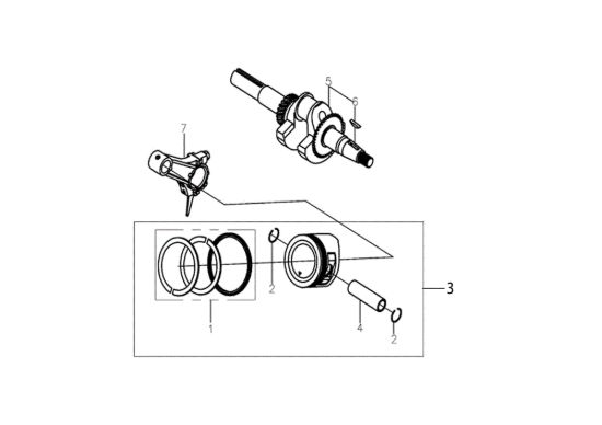 Picture of Albero e pistone MOTORE K800 H (EURO 5) Motore