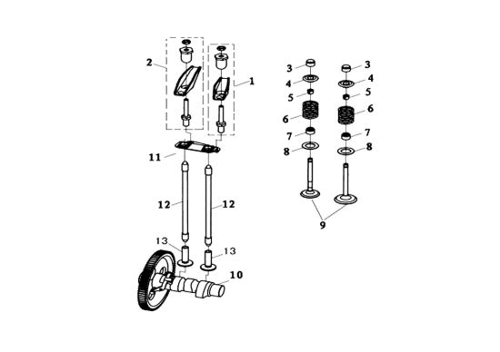 Picture of Valvole MOTORE K7000 HD - conico e cilindrico / conical and cylindrical Motore