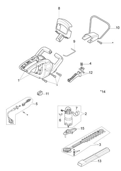 Picture of Esploso completo TS 450 E Tagliasiepi elettrico