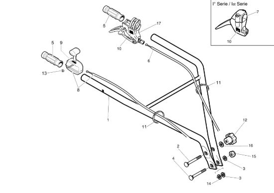 Picture of Manubrio fisso e comandi MZ 2060 (EN709) Motozappa