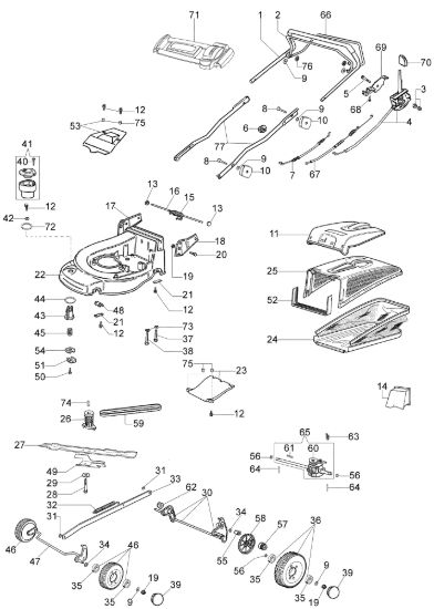 Picture of Esploso completo AR 44 TBX Plus-Cut Rasaerba