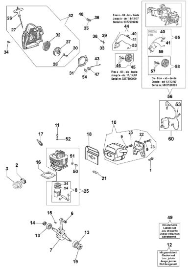 Picture of Avviamento e motore 156 Motosega