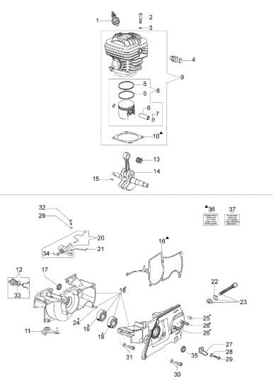 Picture of Motore e basamento MT 8200 Motosega