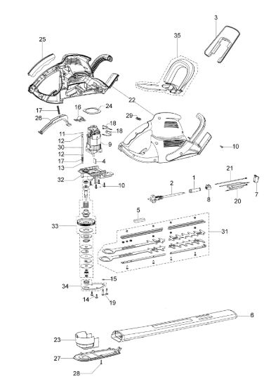 Picture of Esploso TG 600 E Tagliasiepi elettrico