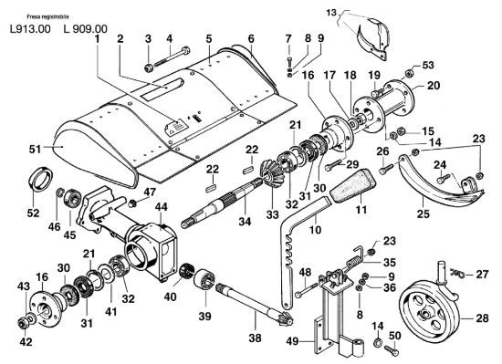 Picture of Fresa con cofano registrabile L0091300/L0090900 KAM 4 (Fino/Until 2009) Motocoltivatore