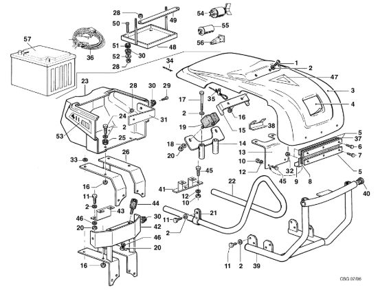 Picture of Cofano (Vers. 1) KAM 5 (Fino/Until 2009) Motocoltivatore