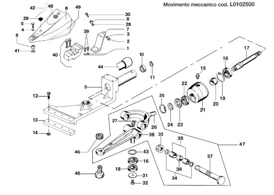 Picture of Movimento meccanico L0102500 KAM 5 (Fino/Until 2009) Motocoltivatore