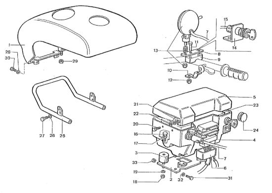 Picture of Impianto elettrico "Fari manubrio" 600 Motocoltivatore