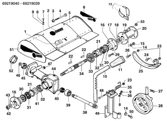 Picture of Fresa con cofano registrabile 69219040/69219039 KAM 4 (Fino/Until 2012) Motocoltivatore