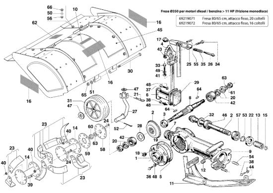 Picture of Fresa solo per motori Diesel 69219071/69219072 MAK 18 Motocoltivatore