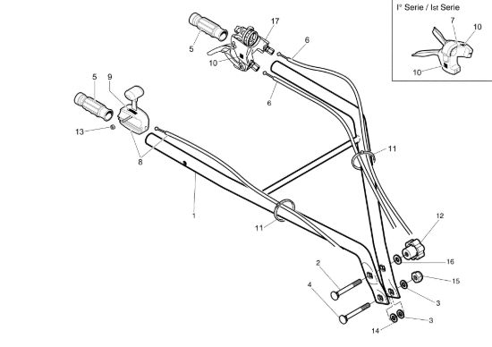 Picture of Manubrio fisso e comandi 102 (EN 709) Motozappa