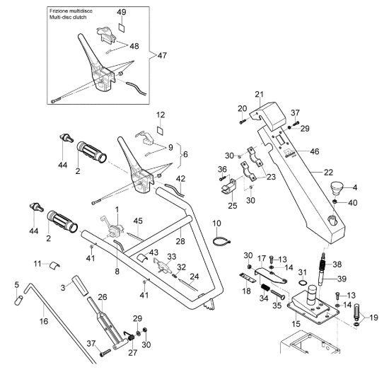 Picture of Stegola e comandi 115 (EN 709) (K800 H - SN T210) Motozappa