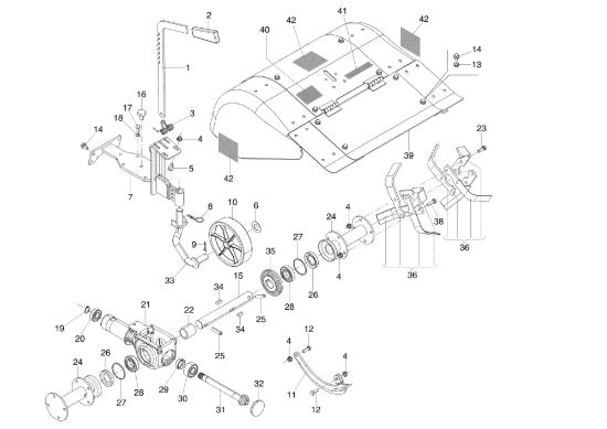 Picture of Fresa 60 cm con cofano registrabile e attacco quickfit 69219088 KAM 4 (EN 709) Motocoltivatore