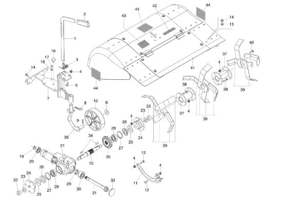 Picture of Fresa 80 cm con cofano registrabile e attacco quickfit 69219054 KAM 5 (EN 709) Motocoltivatore