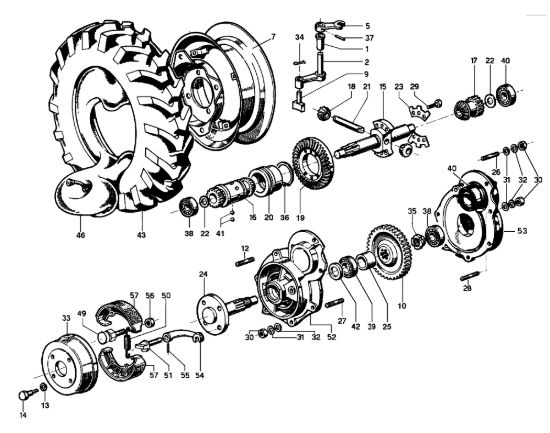 Picture of Ponte, freni e ruote MAK 16 (EN 709) Motocoltivatore