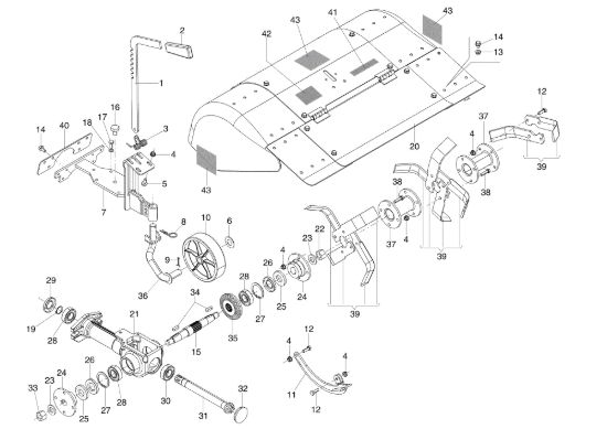 Picture of Fresa 70 cm con cofano registrabile e attacco fisso 69219069 MAK 16 (EN 709) Motocoltivatore
