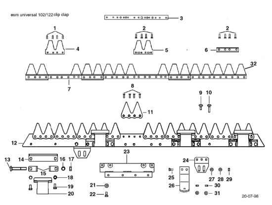 Picture of Barra falciante "UNIVERSAL" 69229035/69229036 FC 120 (K800 H) Falciatrice