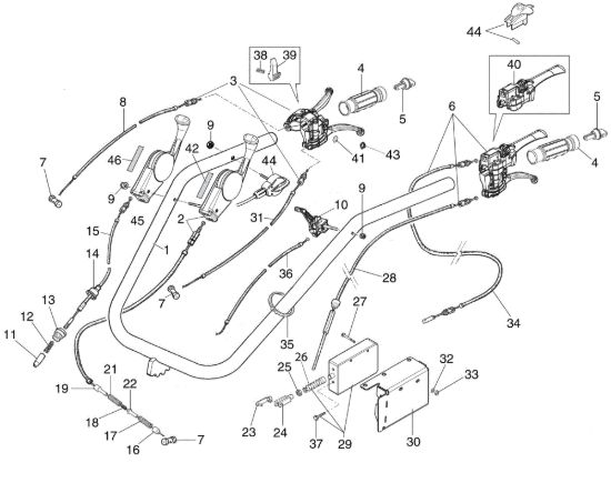 Picture of Stegola e comandi (ver. frizione monodisco) MAK 18 S Motocoltivatore