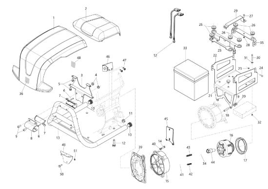 Picture of Cofano e frizione Diesel KAM 13 S Motocoltivatore