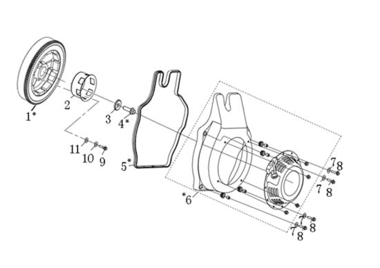 Picture of Gruppo avviamento Easy start MOTORE K7000 HD - conico e cilindrico / conical and cylindrical Motore