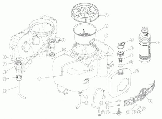 Picture of Serbatoio liquidi L.17 e miscela x serie 3 Evo carb. vaschetta 