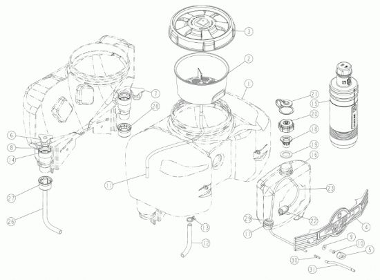 Picture of Serbatoio liquidi L.17 e miscela x serie 3 Evo carb. HDA 