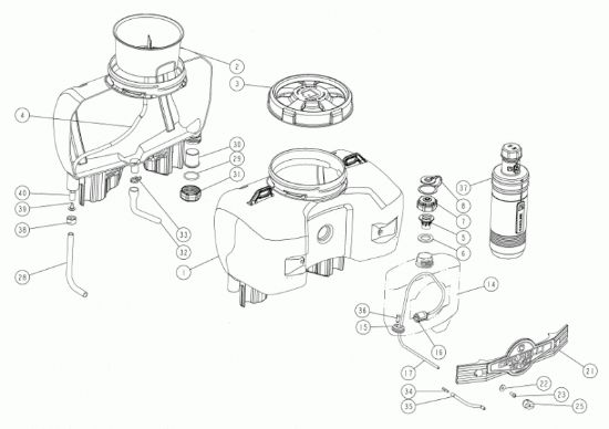 Picture of Serbatoio liquidi L.18 e miscela x serie L3EVO carb. HDA 
