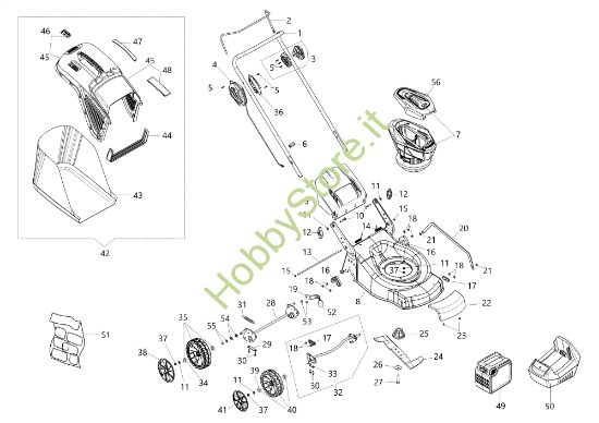 Picture of Esploso completo LRi 44 P Rasaerba