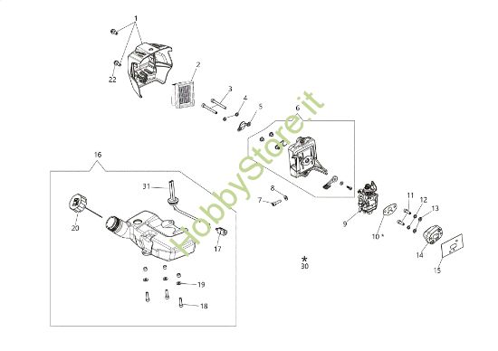 Picture of Serbatoio e filtro aria DSH 2500 S Decespugliatore