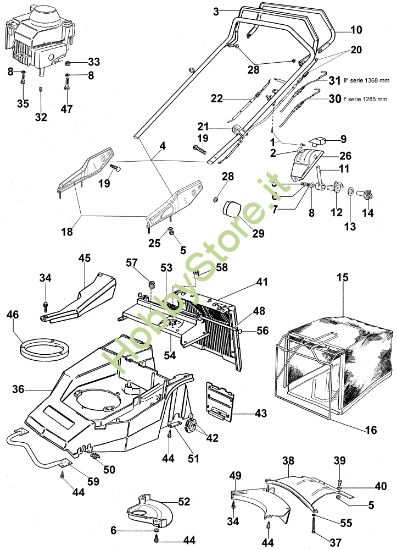 Picture of Manubrio tipo nuovo (Da gennaio 2003) MR 534 TBT Rasaerba