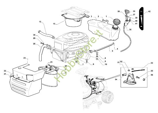 Picture of Serbatoio, marmitta e protezioni EF 108L/16 K Cat. 2021 Trattorino