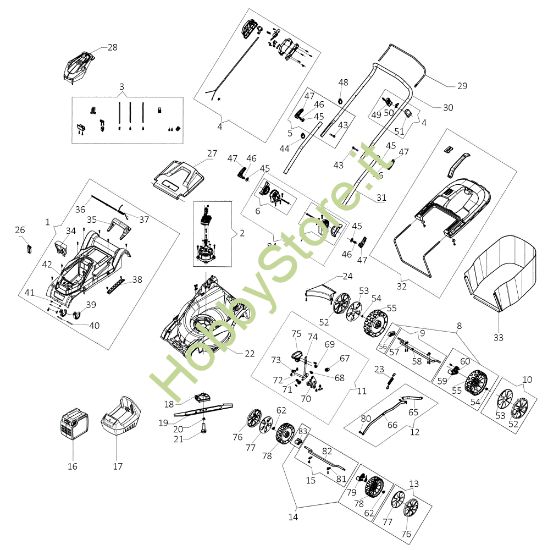 Picture of Esploso completo LRi 40 P Rasaerba