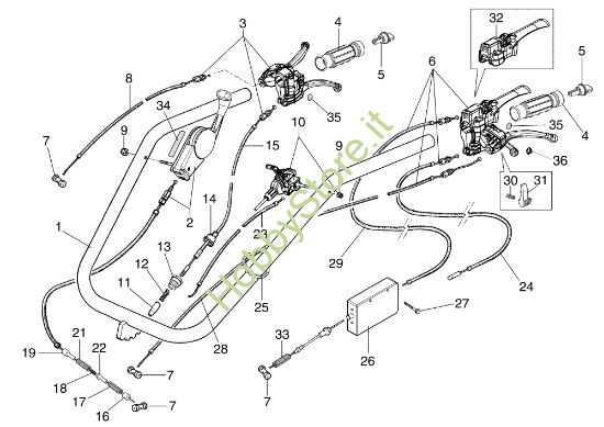 Picture of Stegola e comandi (ver. frizione multidisco) 417 S Motocoltivatore