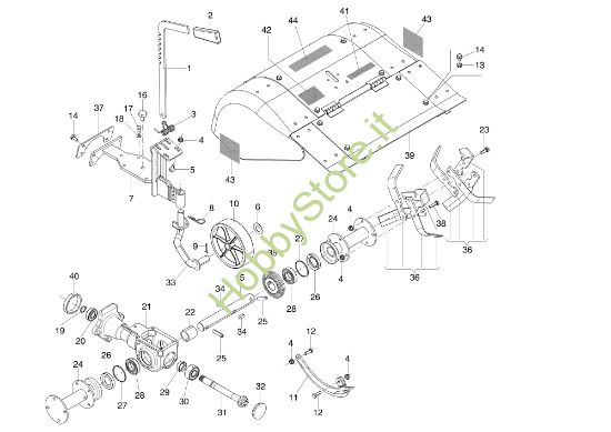 Picture of Fresa 60 cm con cofano registrabile e attacco fisso 69219103 407 S Motocoltivatore