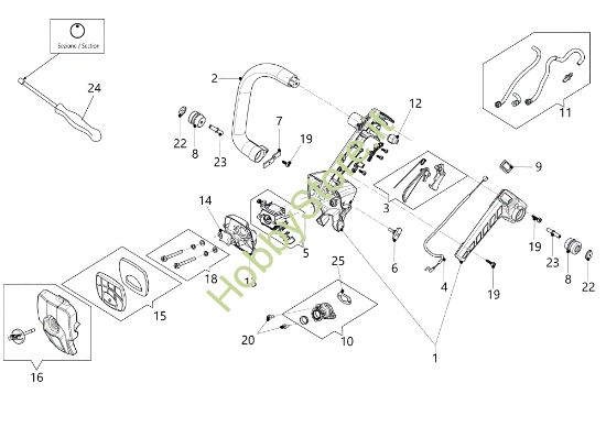 Picture of Impugnatura e filtro aria MTTH 2400 Motosega